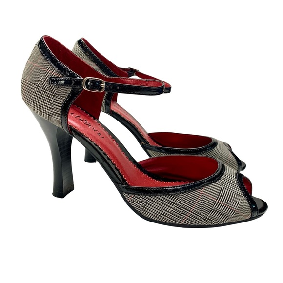 💋 NWT LE CHATEAU Plaid Peep Toe (8.5) - Picture 4 of 6